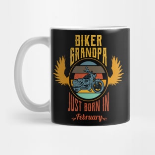 Biker grandpa just born in february Mug